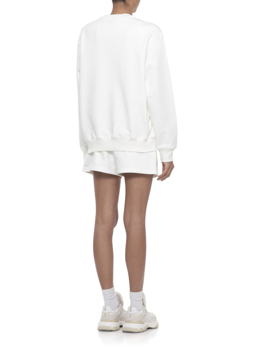 Casablanca White Cotton Sweatshirt With Contrasting Logo Patch