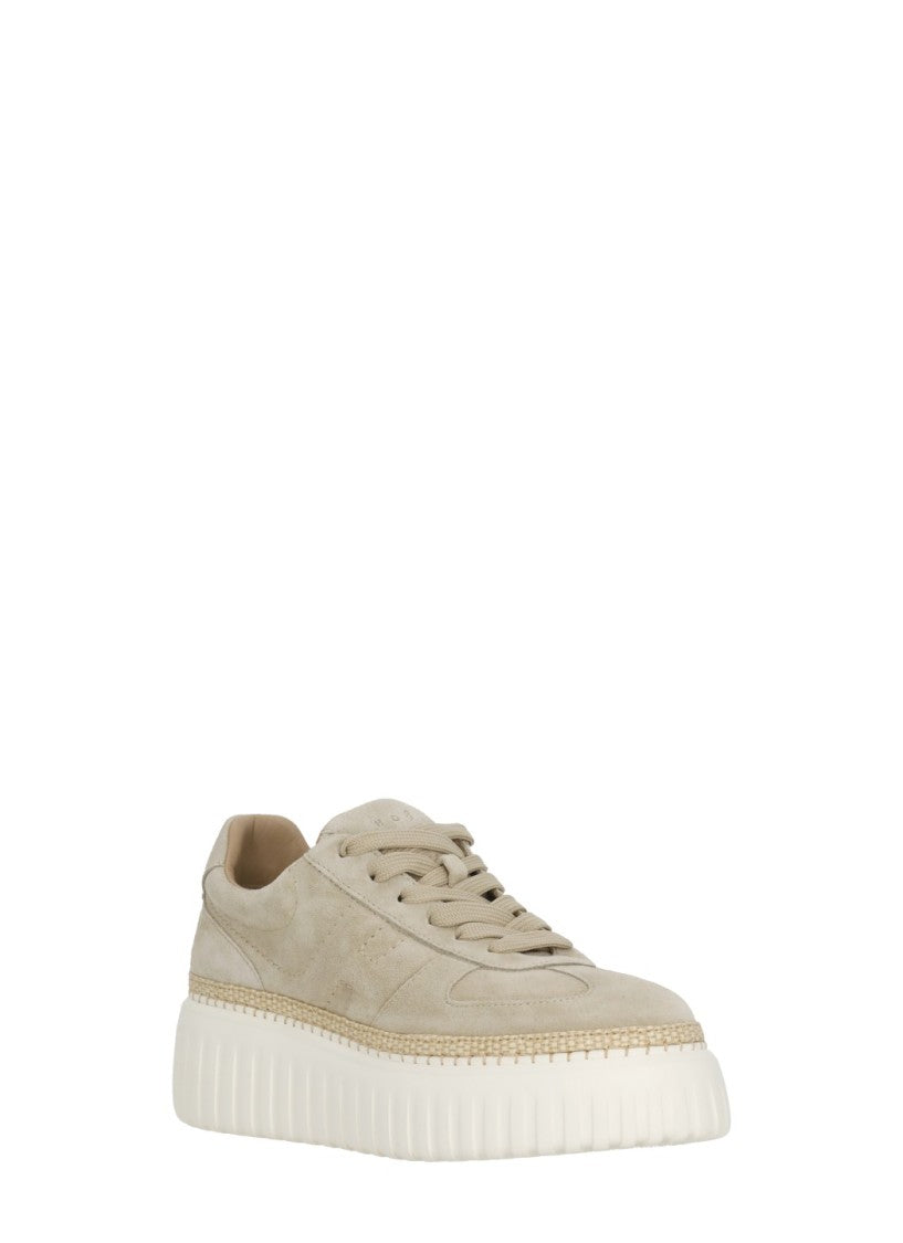 Hogan Beige H-Stripes Tone On Tone Sneakers