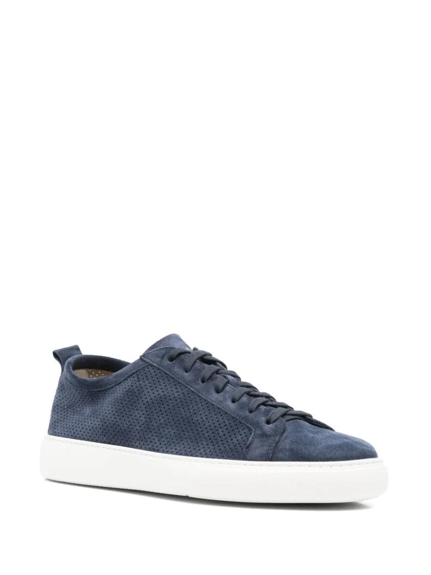 Henderson Perforated Suede Low-Top Sneakers With Contrasting Rubber Sole