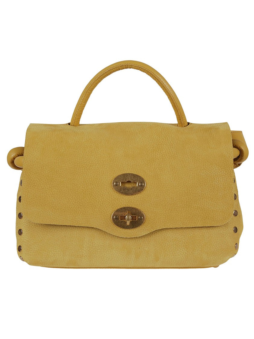 Zanellato Textured Leather Handbag With Flap Closure