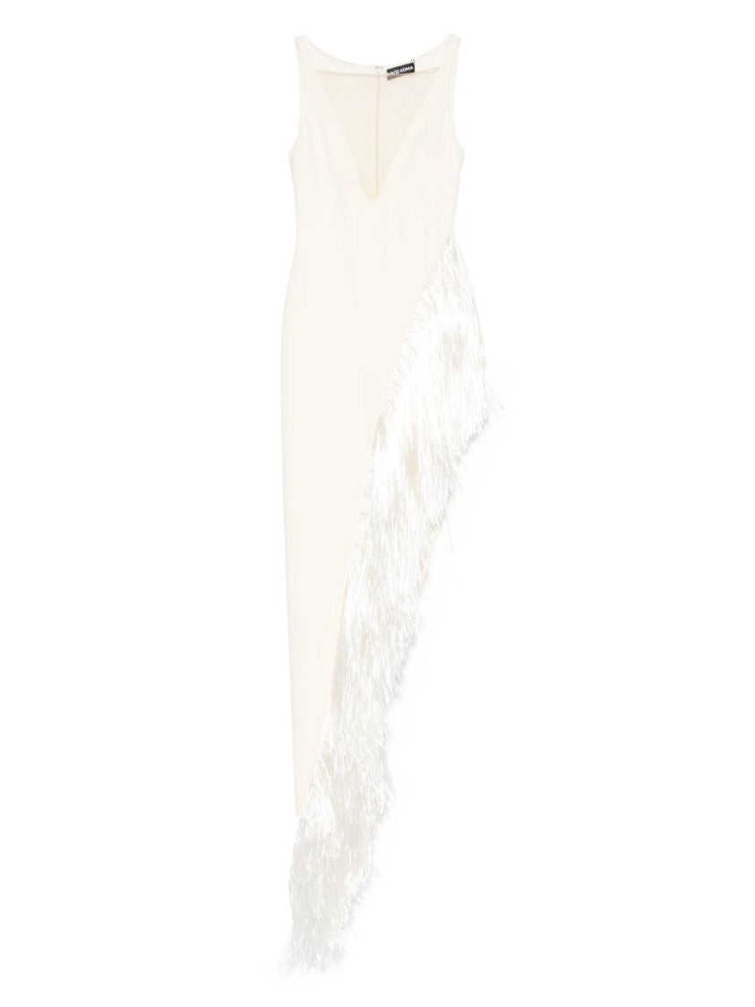 David Koma Asymmetric Evening Dress With Tulle Insert
