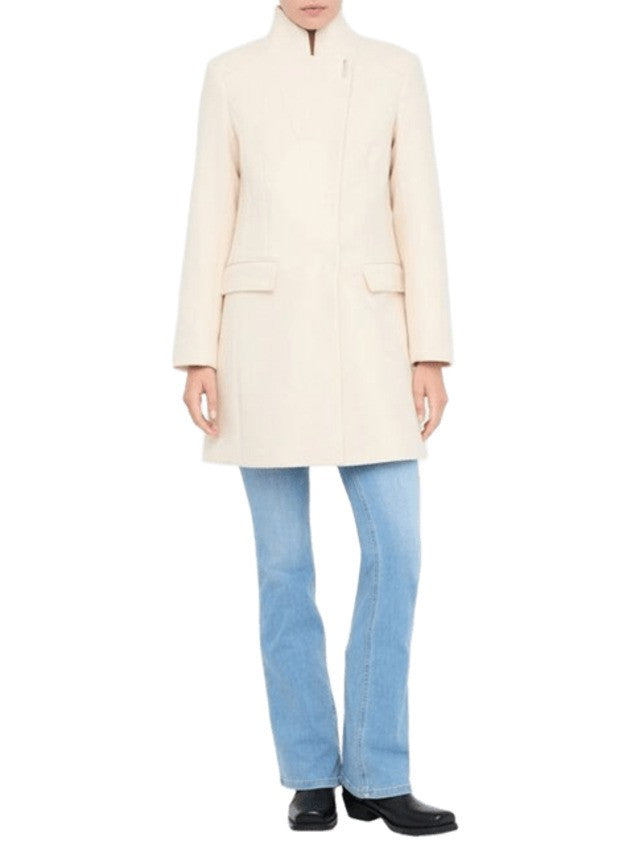 Liu Jo Tailored Beige Coat With Asymmetrical Button Closure