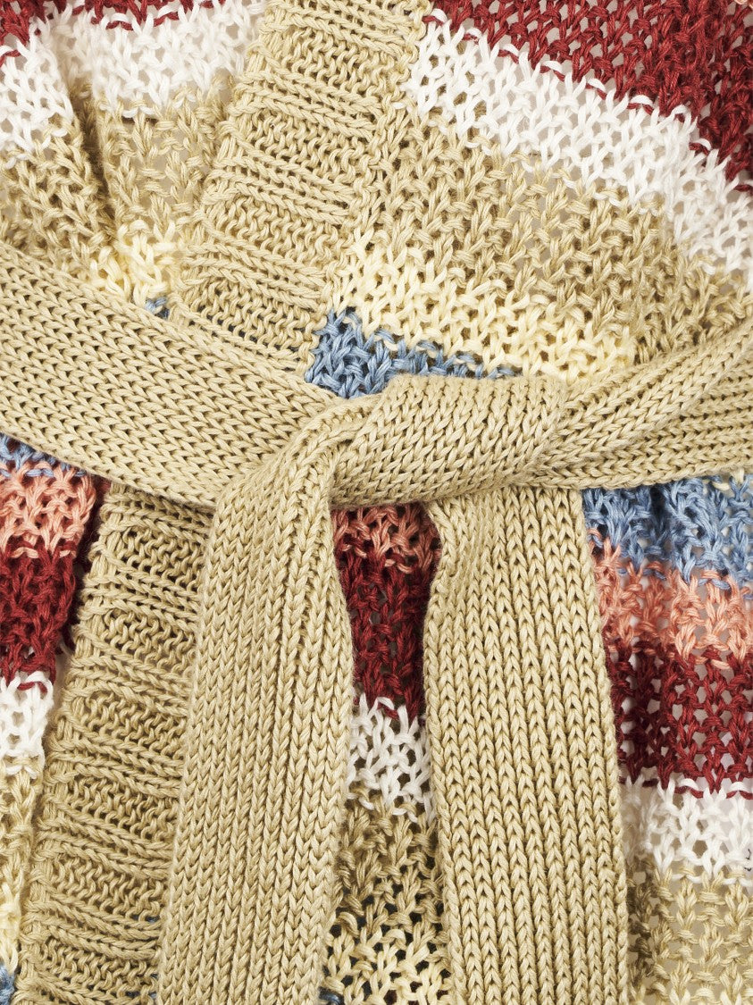 Max Mara Loose Knit Cardigan With Horizontal Stripes