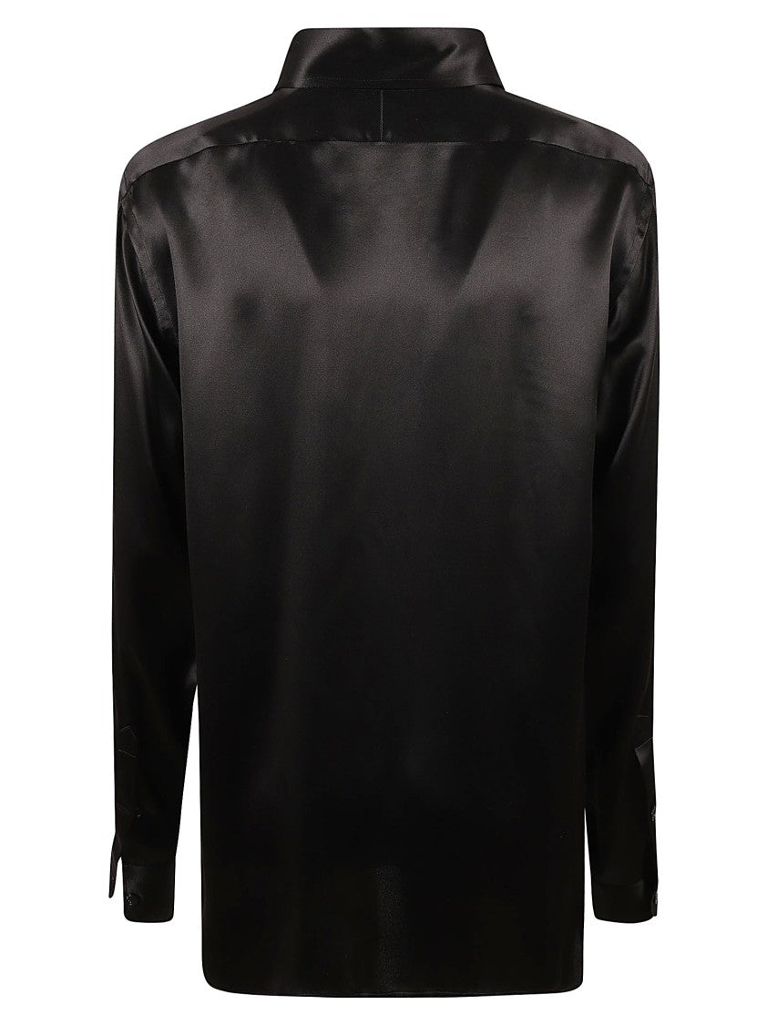 Tom Ford Silk Black Skirt With Subtle Pleating