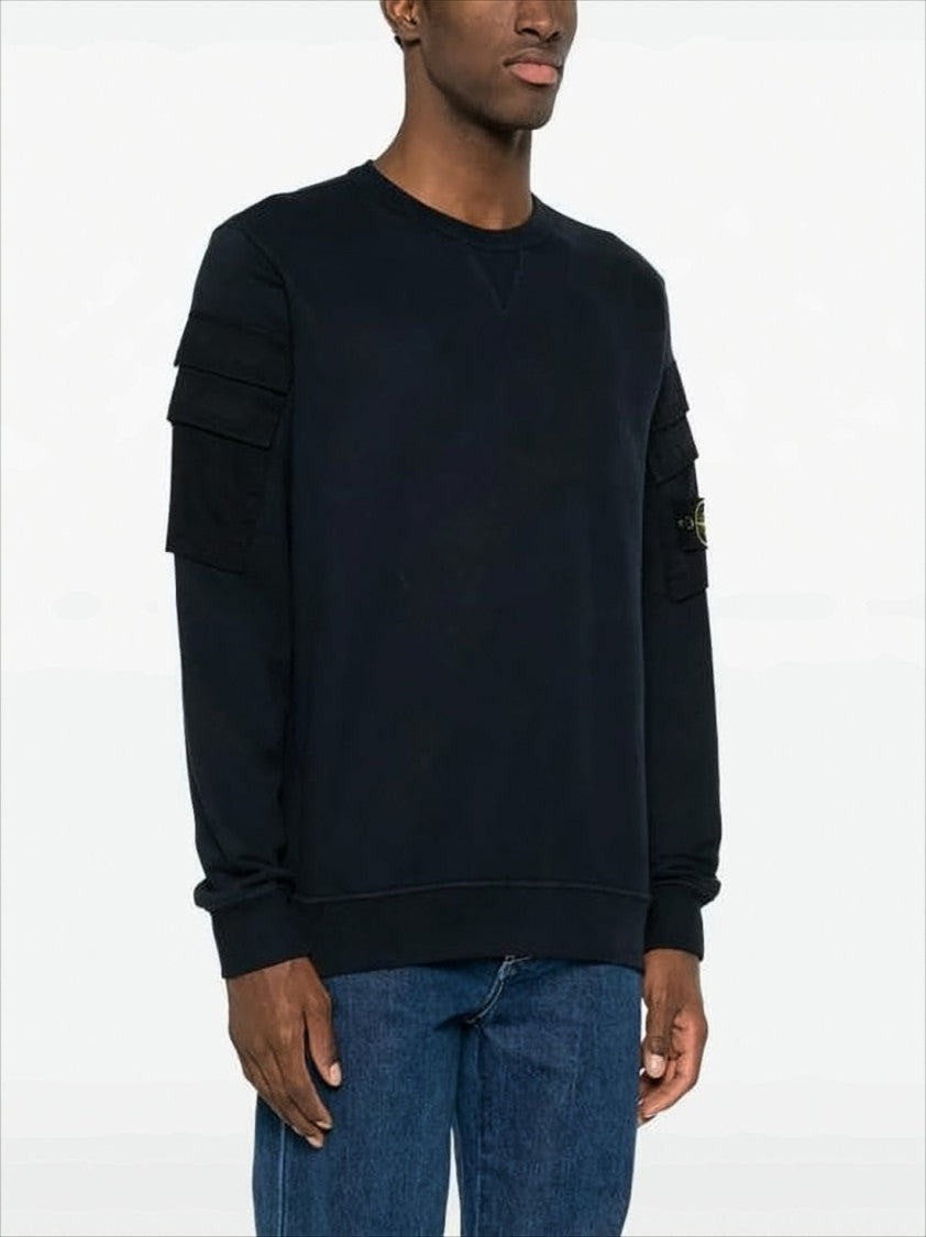 Stone Island Long-Sleeve Black Sweatshirt With Design