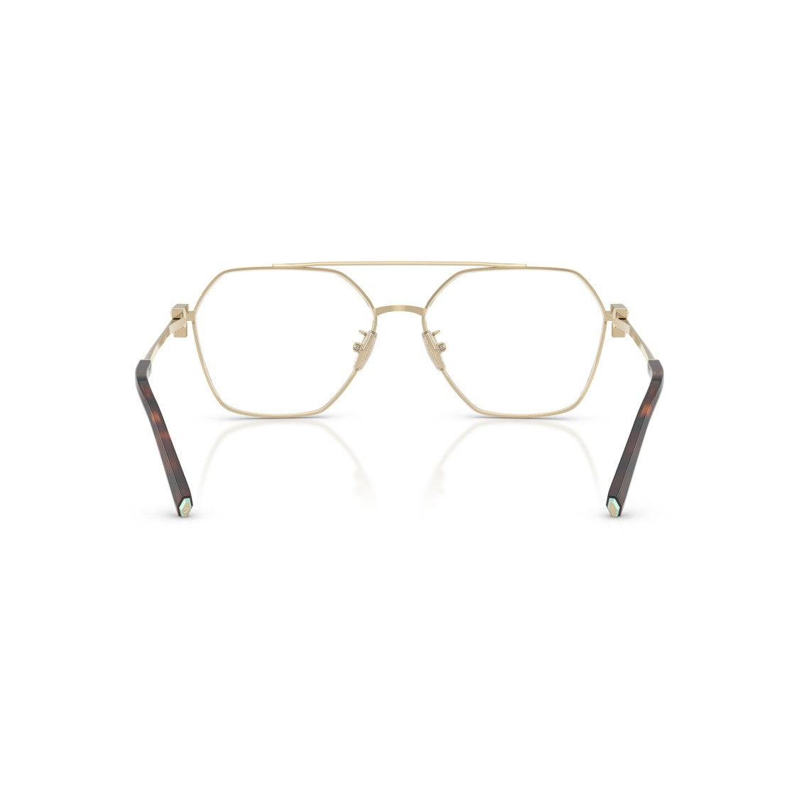Tiffany & Co. Geometric Metal Sunglasses With Tortoiseshell Tips