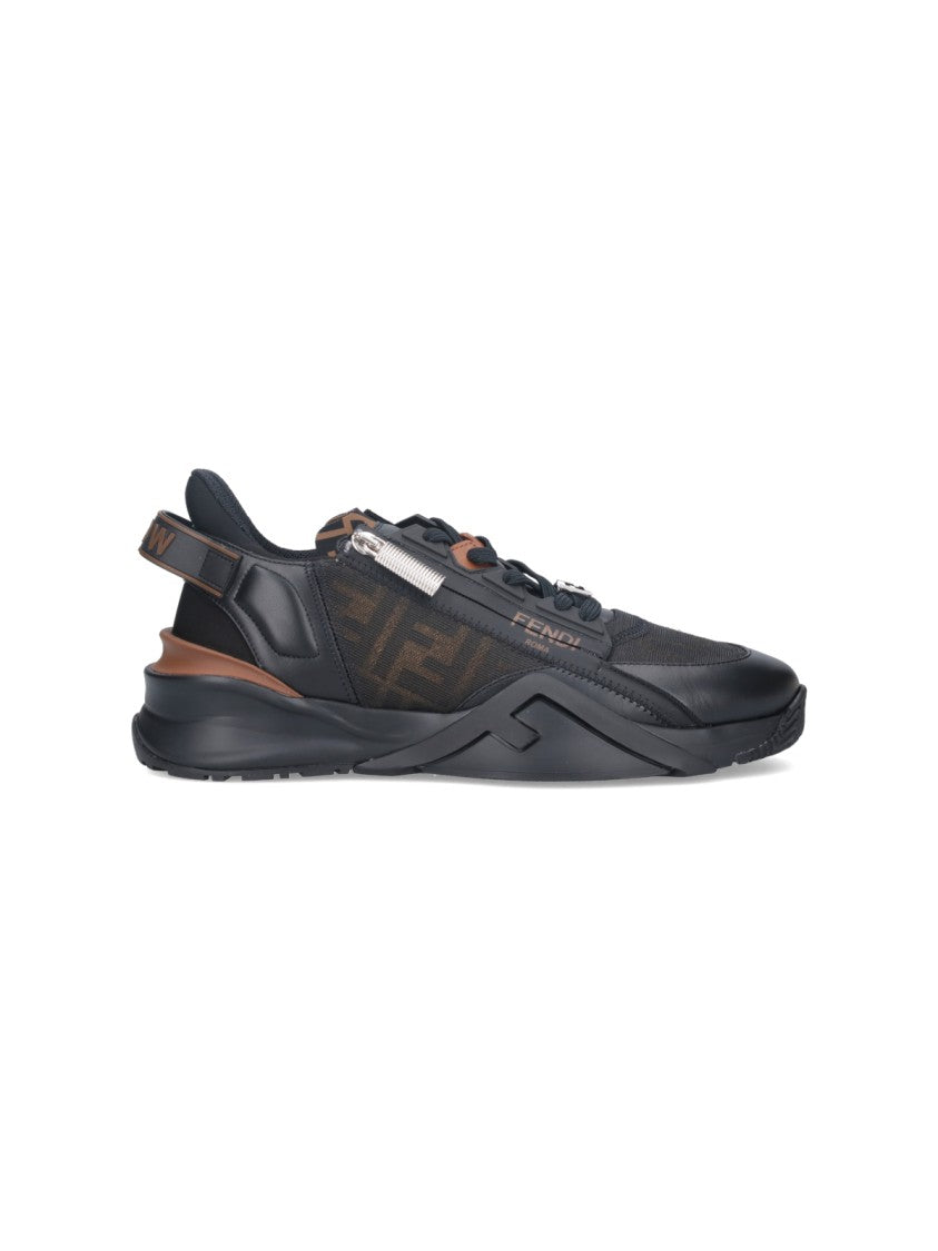 Fendi "Flow" Low-Top Sneakers – Black