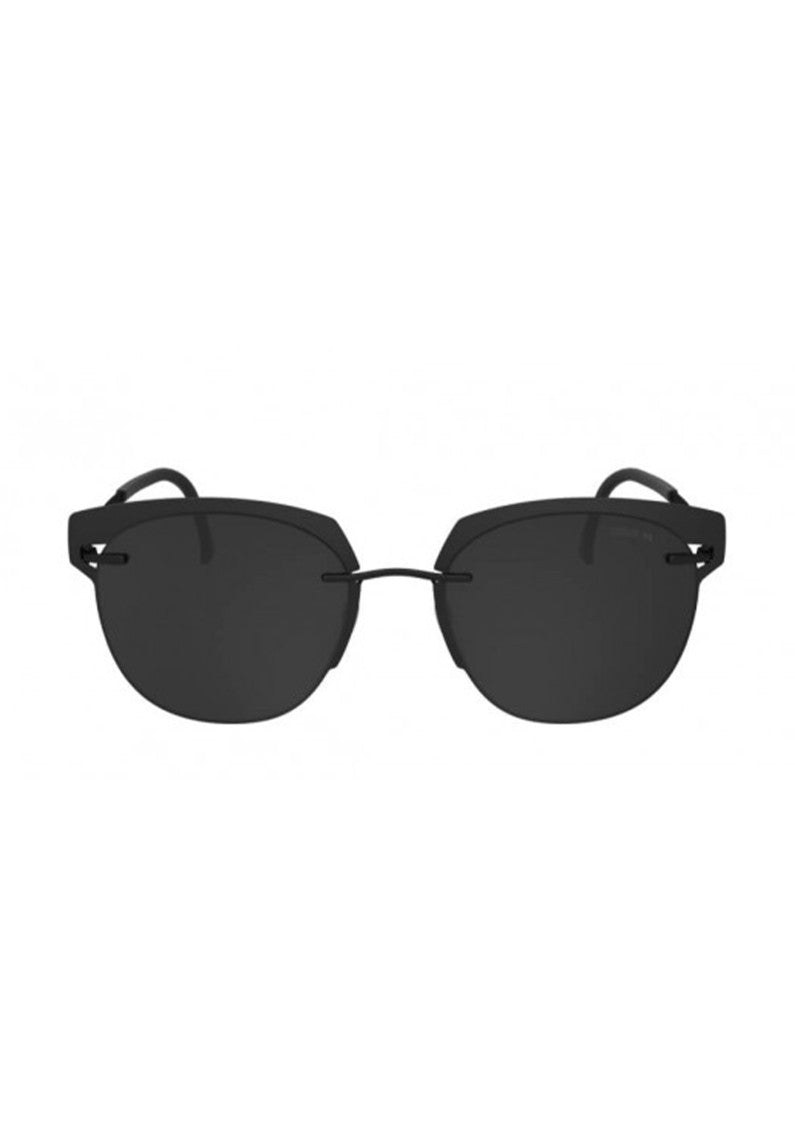 Silhouette Black 8702/75 Rimless Oval Sunglasses
