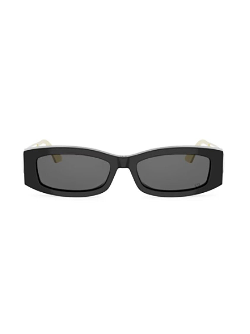 Dior Black 30Montaigne Rectangular Gold Sunglasses