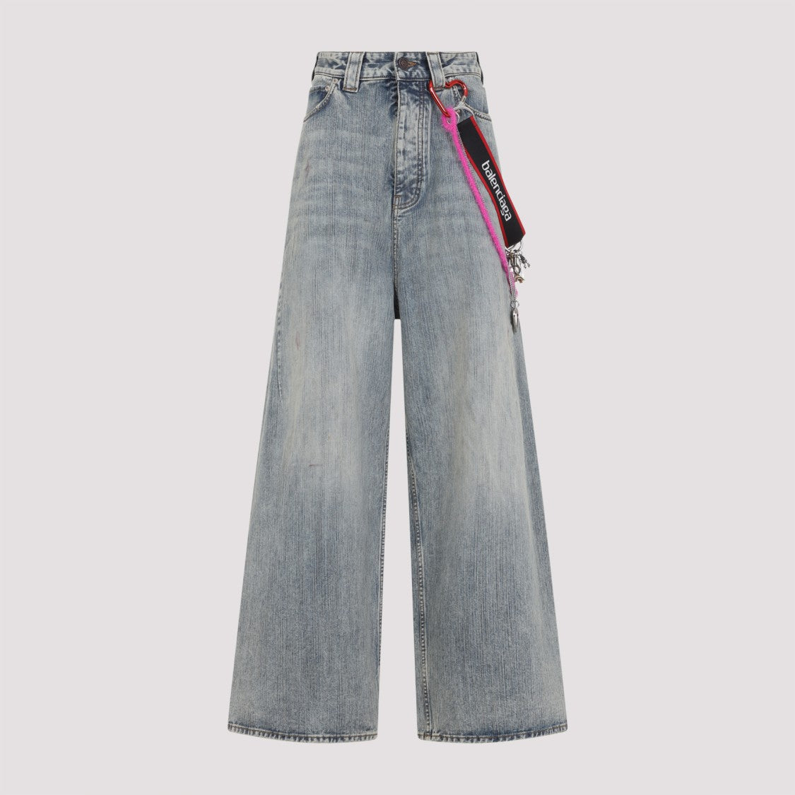 Balenciaga Charms Baggy Blue Cotton Jeans