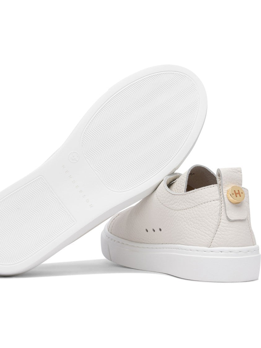 Henderson Baracco Textured Leather Sneakers With Rubber Sole