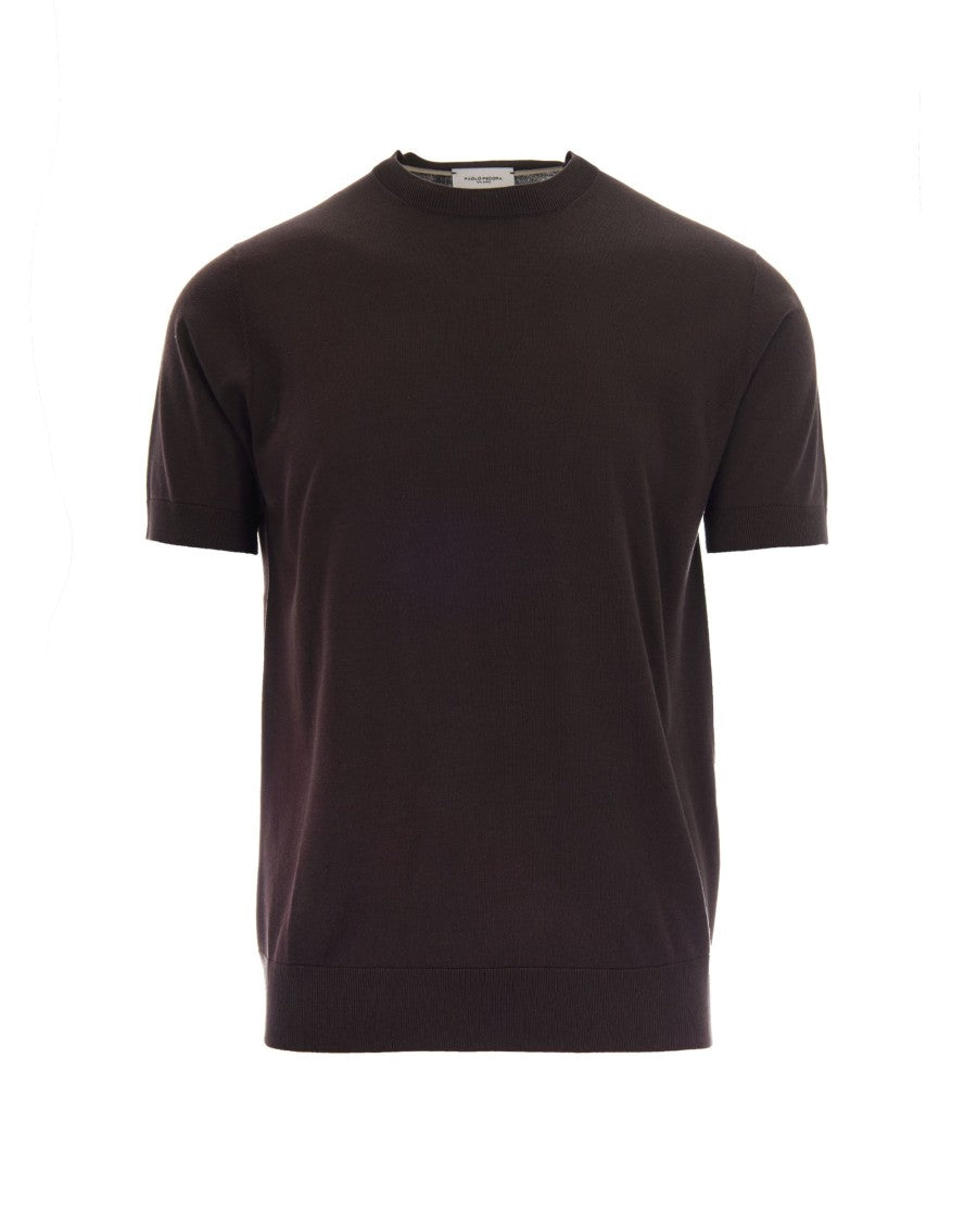 Paolo Pecora Brown Knit T-Shirt