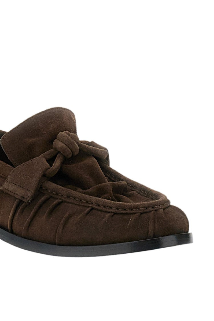 Bottega Veneta Crinkled-Effect Suede Leather Loafers