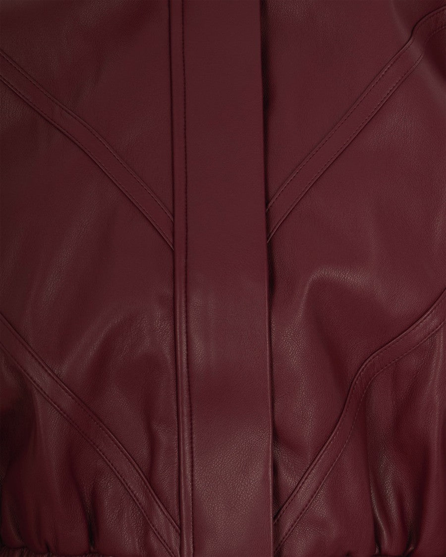 Rotate Burgundy Faux Leather Bomber Jacket