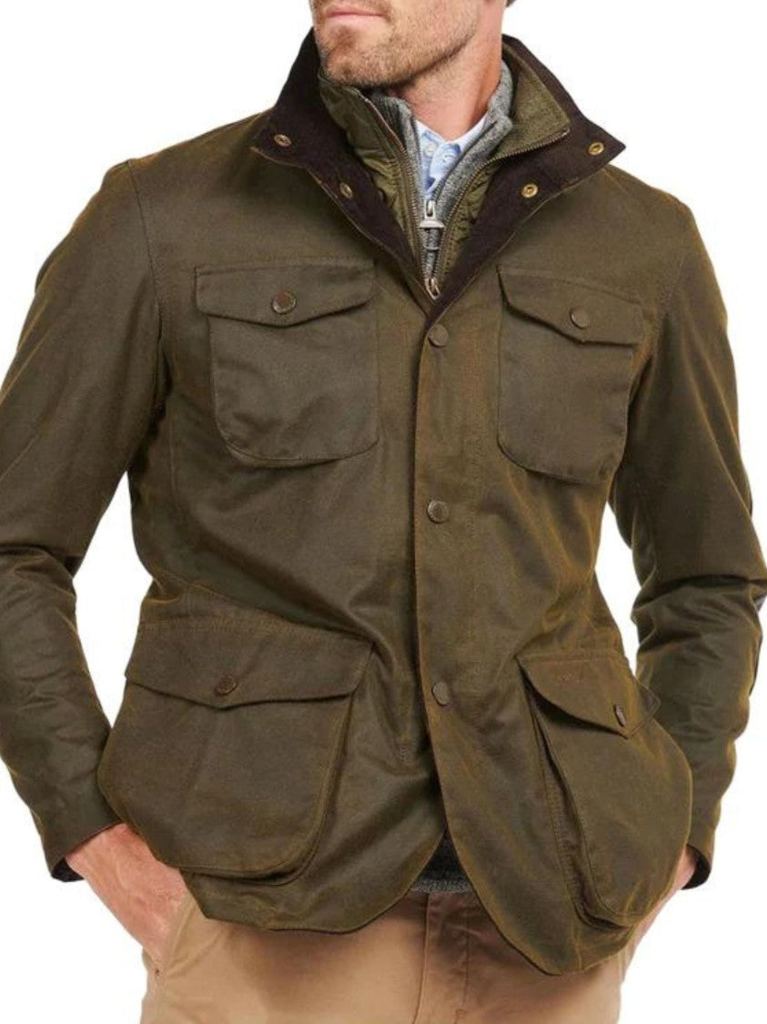 Barbour Olive Green Oban Waxed Cotton Jacket