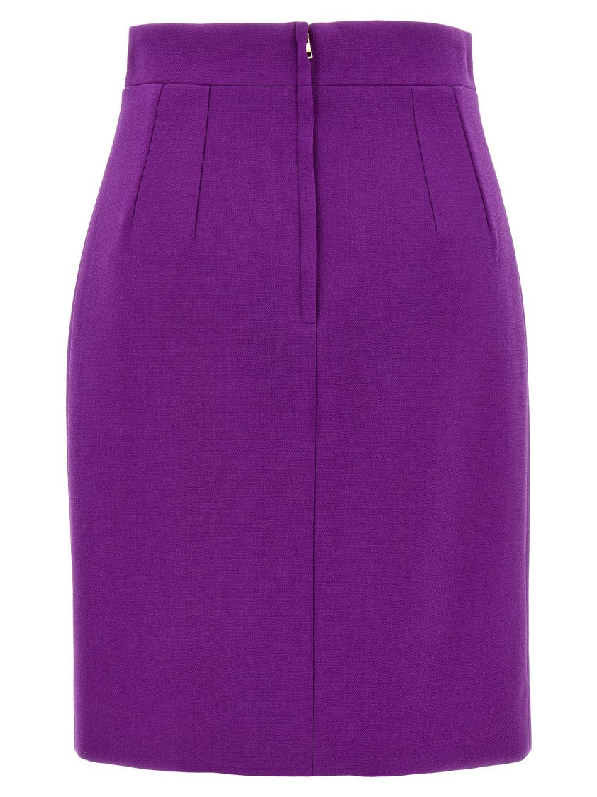 Dolce & Gabbana Double Wool Crêpe Midi Skirt
