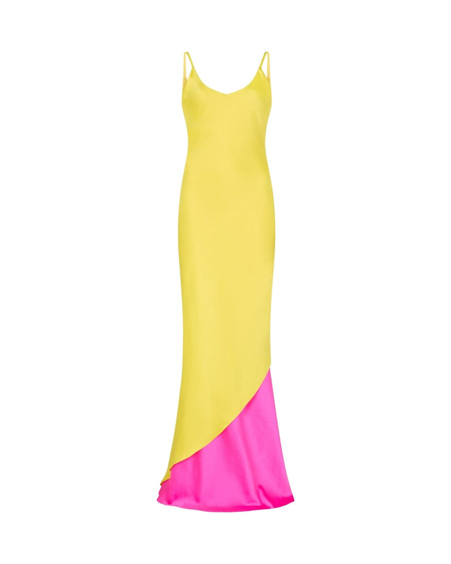 Serena Bute Double Layer Slip Dress - Bright Yellow/Pink
