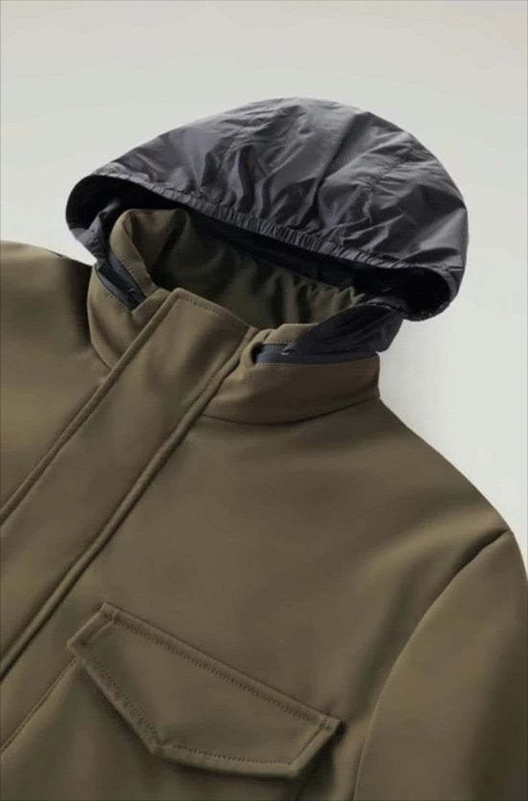 Woolrich Green Jacket With Detachable Hood