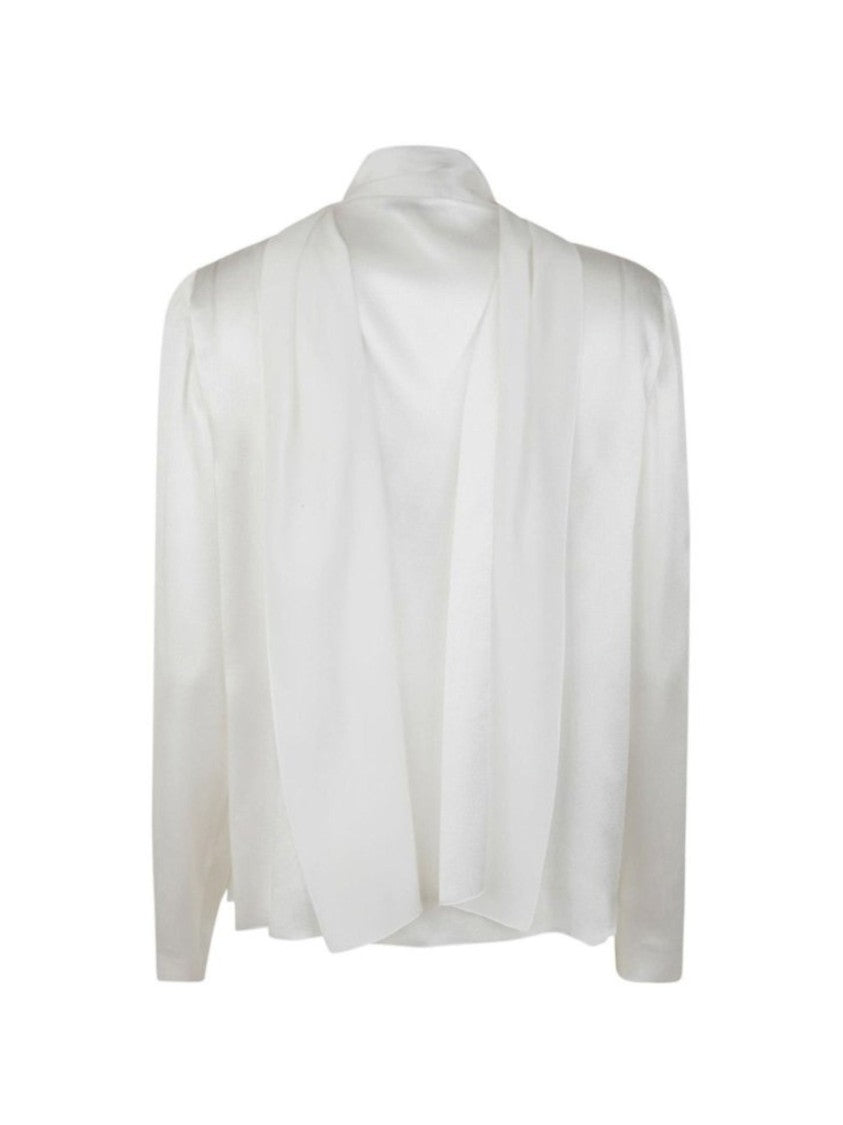 Alberta Ferretti Satin Blouse With Bow-Tie Collar