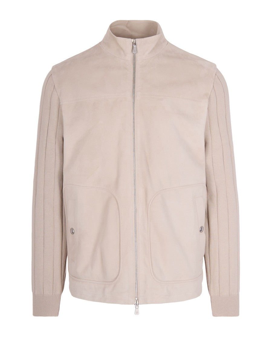 Eleventy Sand Leather Jacket
