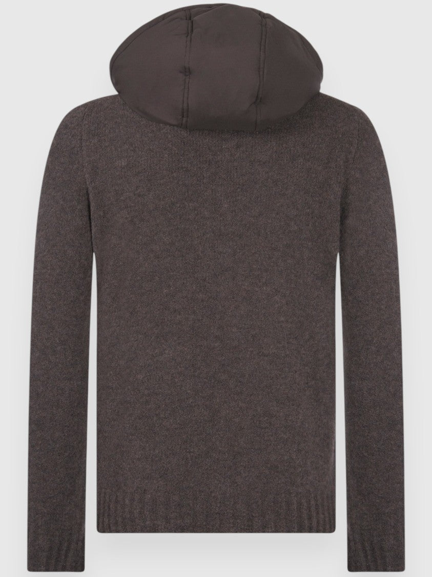 Gran Sasso 3-Ply Bouclé Wool Jacket With Padded Nylon Hood