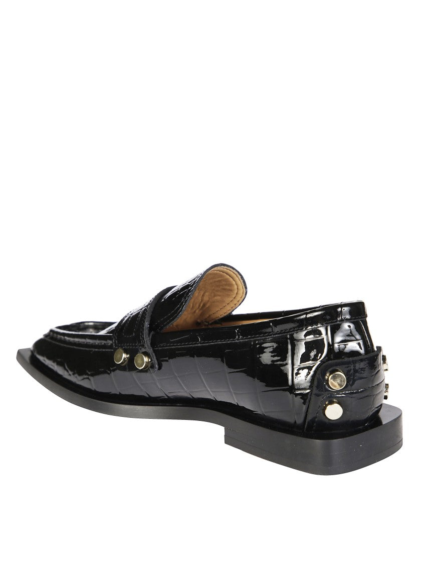 Ganni Studs Square Toe Loafer