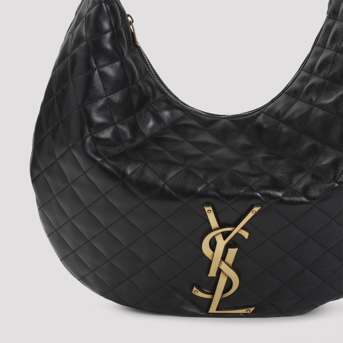 Saint Laurent Quilted Crescent Handbag