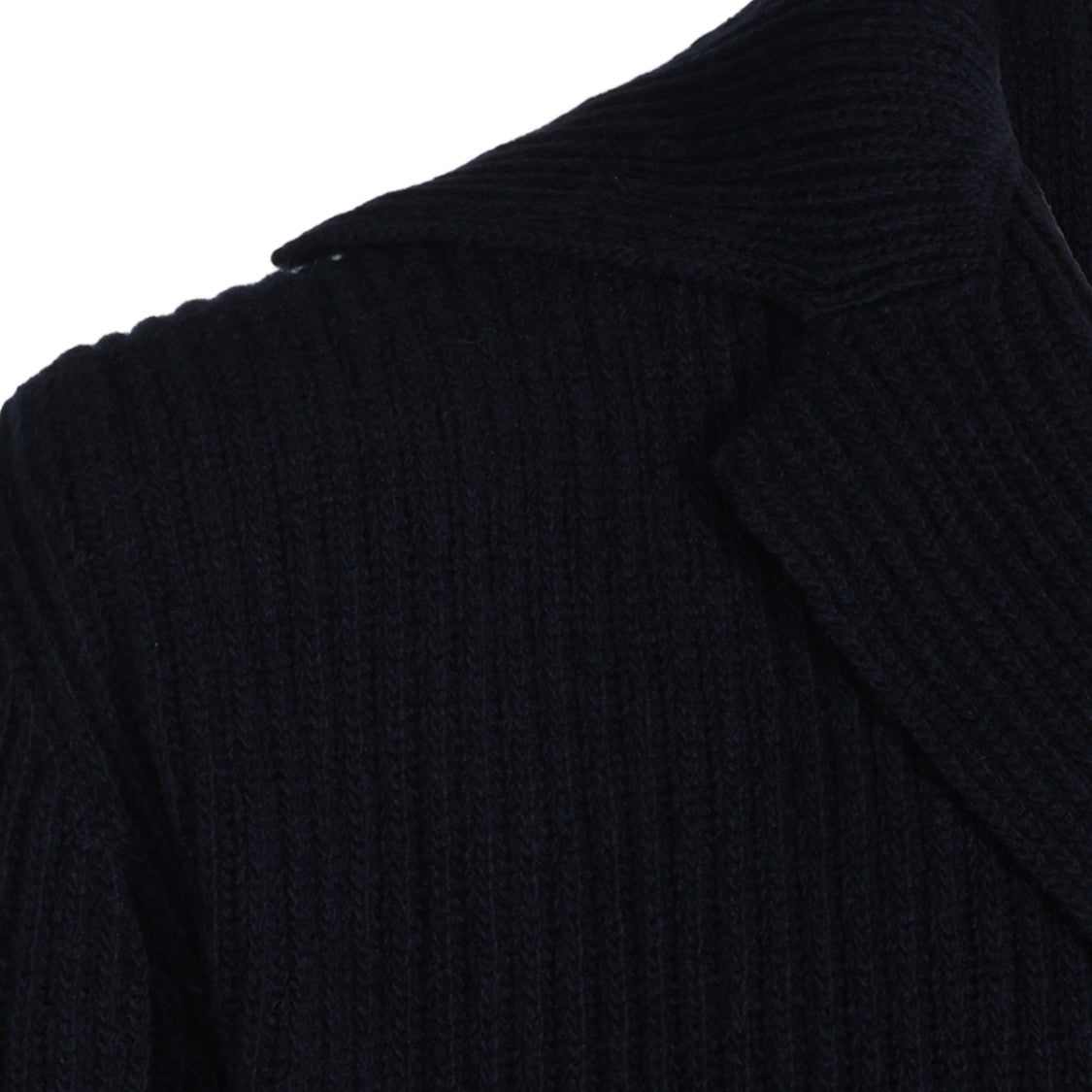 Altea Blazer Collar Three-Button Ribbed Knit Sweater