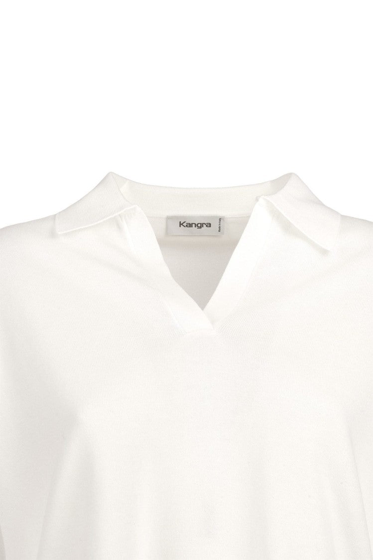 Kangra Cropped Short-Sleeved Top With Ribbed Hem
