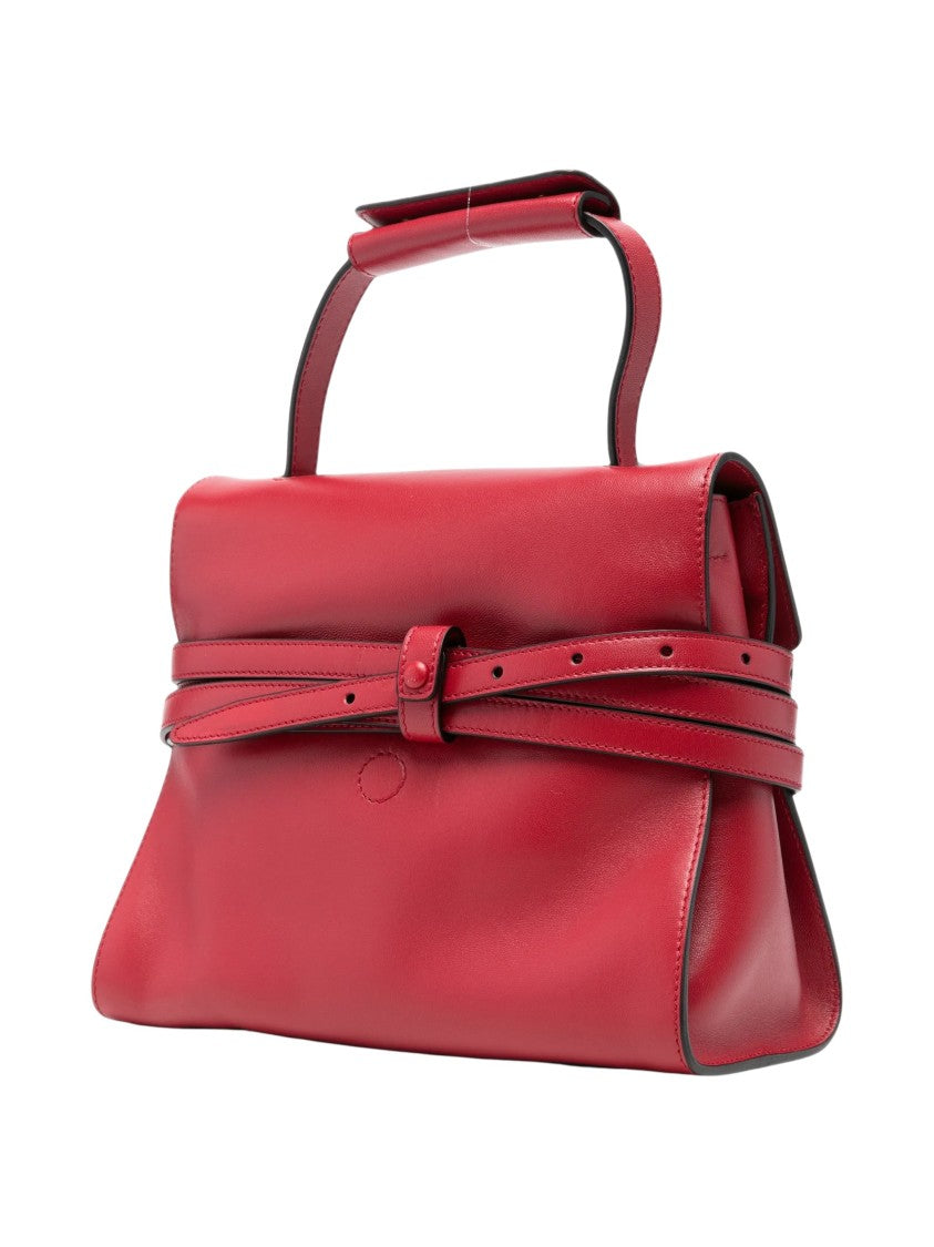 Moschino Red Smooth Grain Sheepskin Shoulder Bag