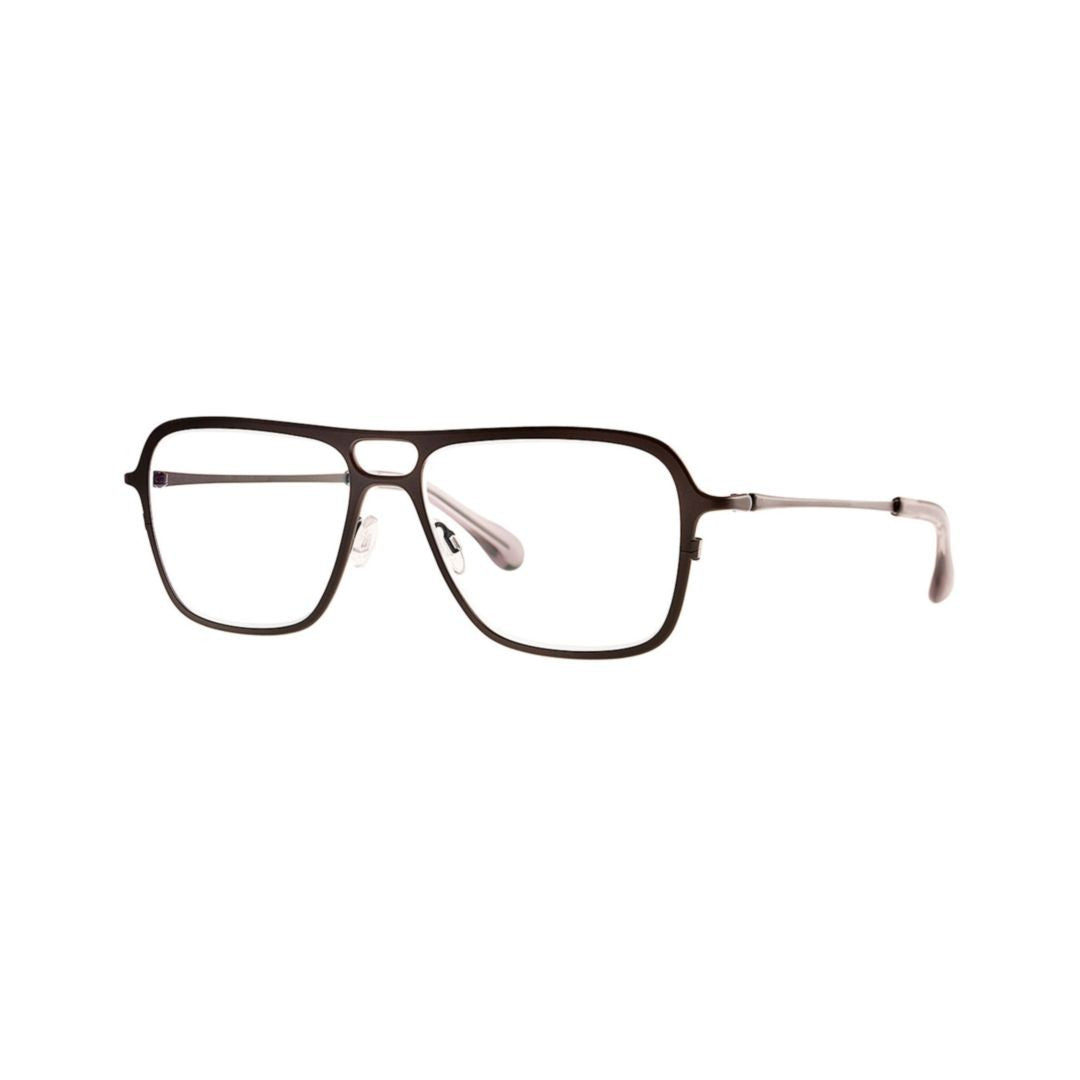 Theo Francium 005 Black Matte Rectangular Black Matte Metal Eyeglasses