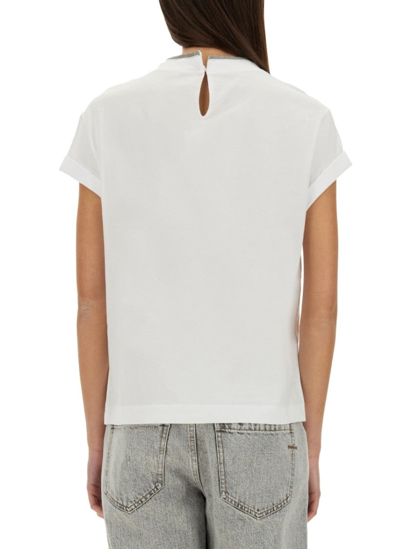 Brunello Cucinelli Rolled-Sleeve Stretch Cotton T-Shirt