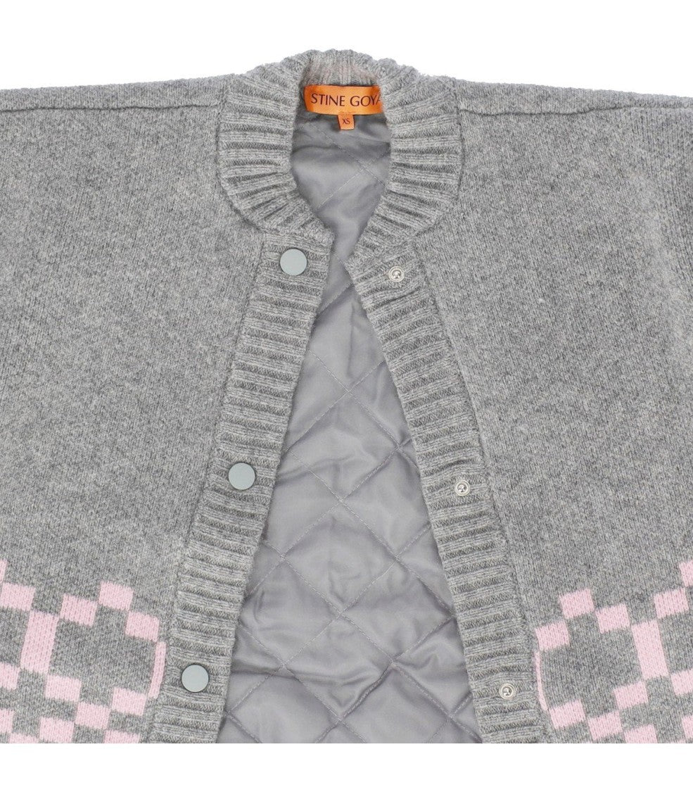 Stine Goya Tino Grey And Pink Bomber Jacket