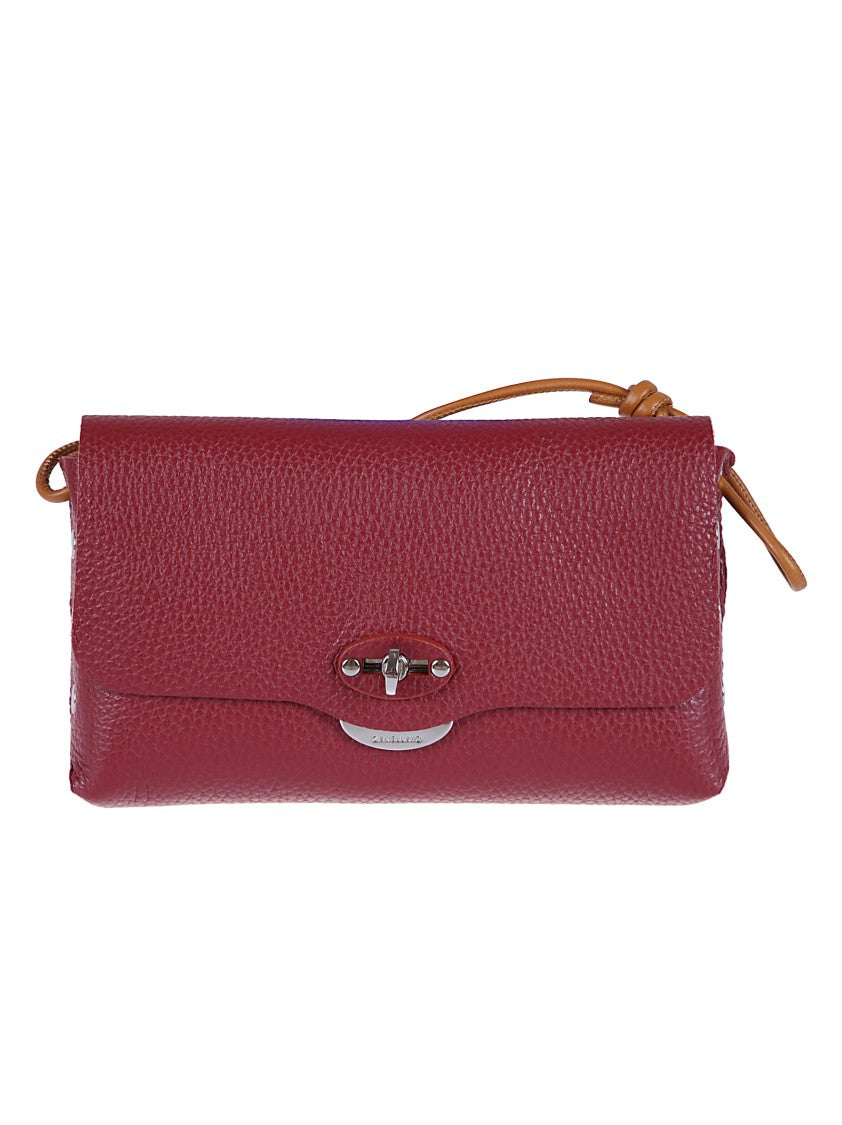 Zanellato Hammered Leather Clutch Bag With Twist Lock Closure