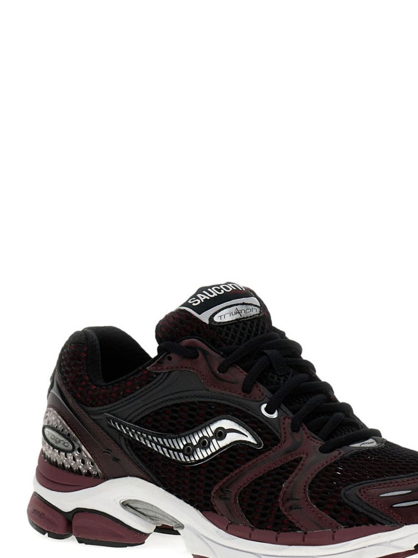 Saucony Black And Burgundy Mesh Sneakers
