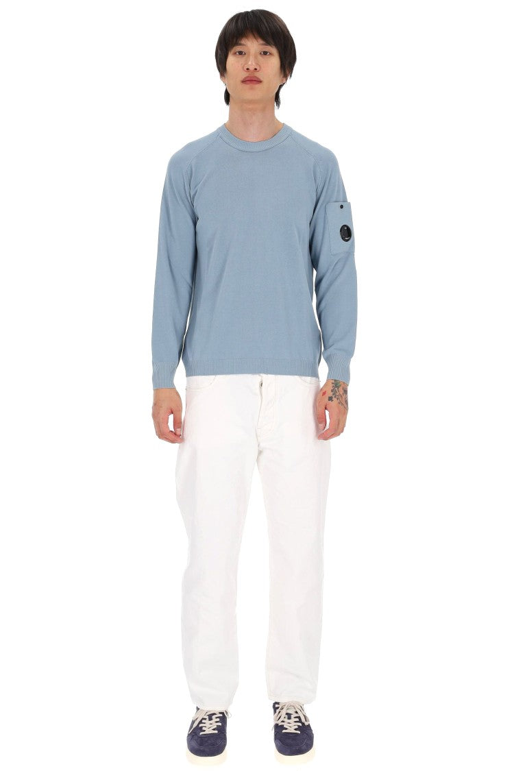 C.P. Company Blue Cotton Crepe Crewneck Sweater