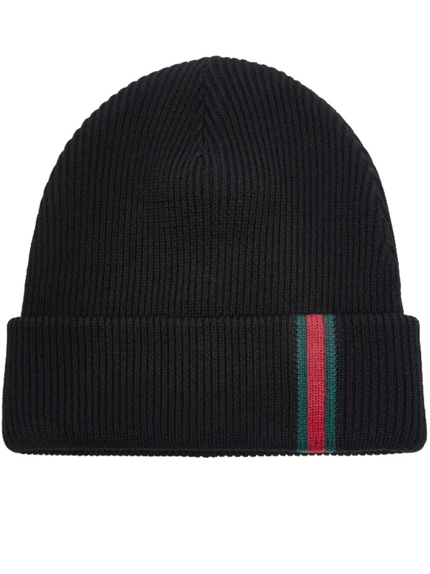 Gucci Hat Charew Ribbed Stripe Knit Beanie