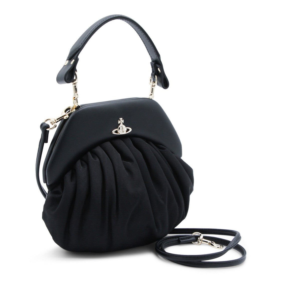 Vivienne Westwood Black Structured Top Handle Bag