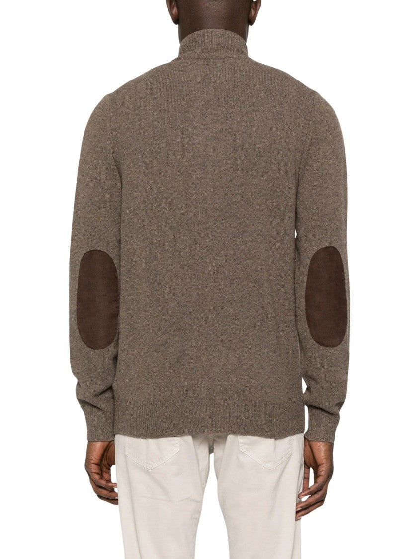 Barbour Textured Knit High-Neck Cardigan With Button-Up Front