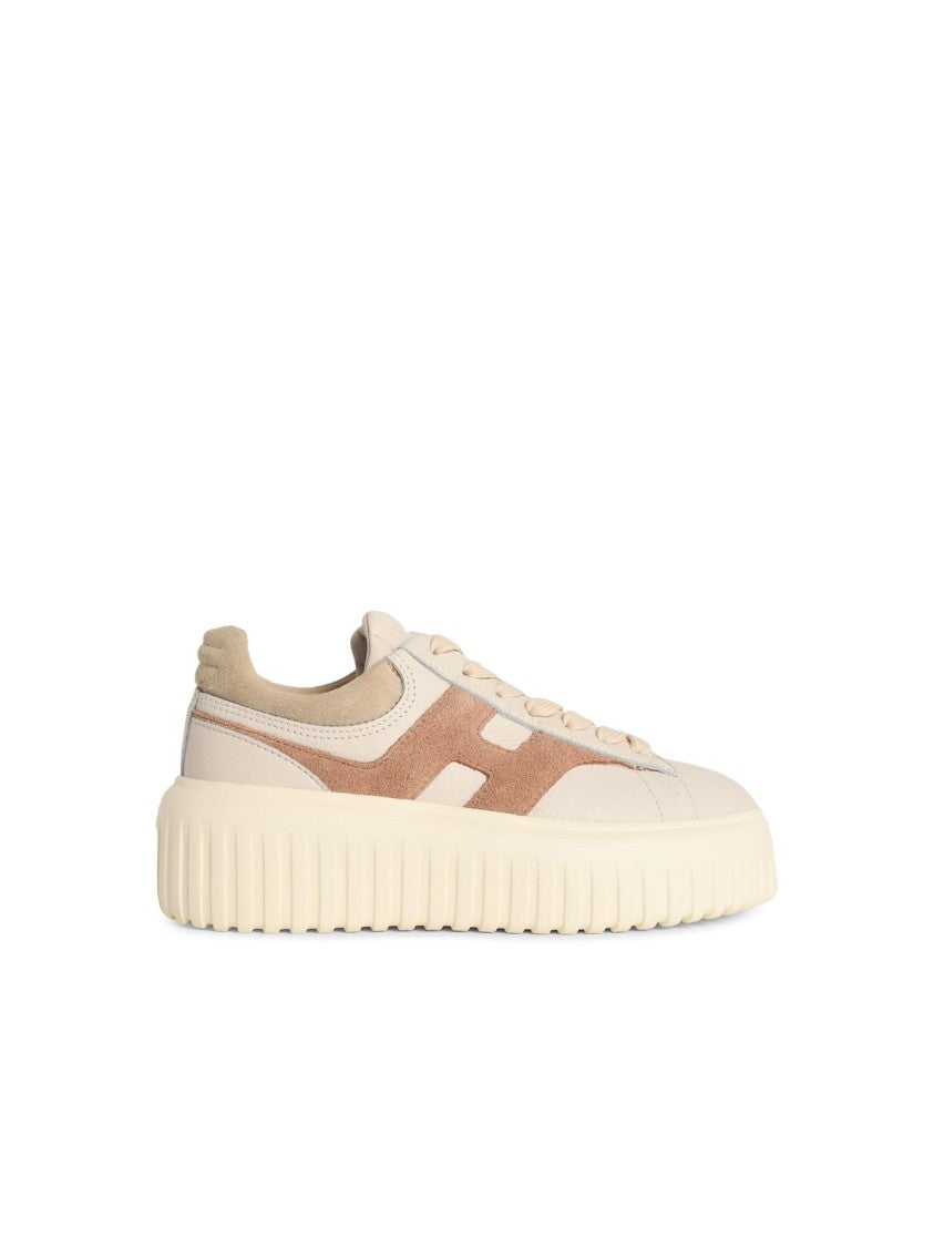 Hogan 'H-Stripes' Beige Leather Sneakers