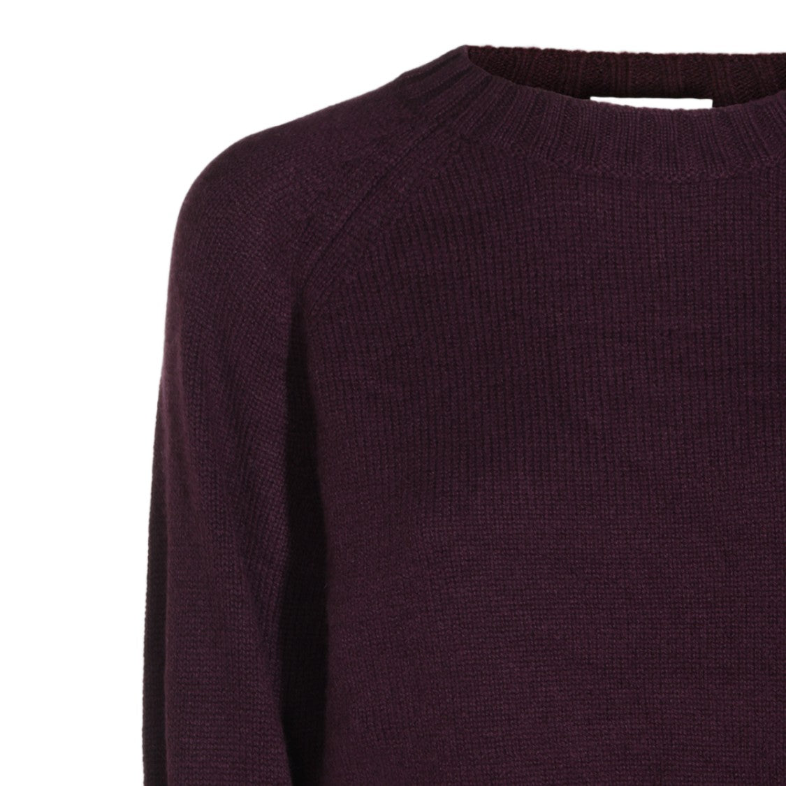 Allude Deep Plum Ribbed Knit Sweater