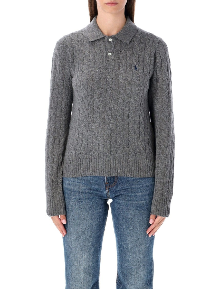Polo Ralph Lauren Cable Wool-Cashmere Polo Shirt