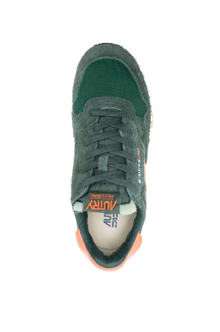 Autry Reelwind Low Green Sneakers With Logo