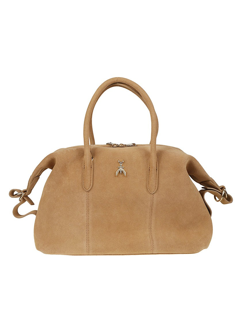 Patrizia Pepe Smooth Calf Leather Structured Top Handle Bag