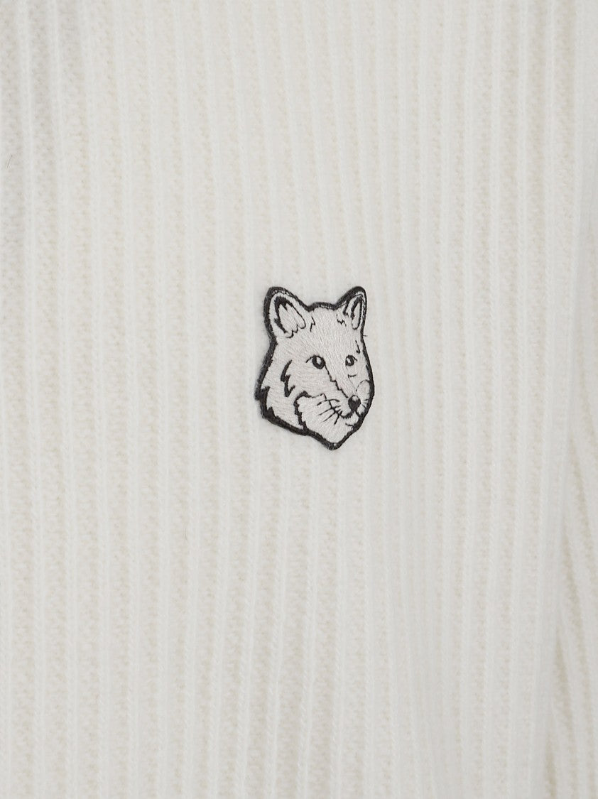 Maison Kitsuné Ribbed Knit Cardigan With Button-Down Front