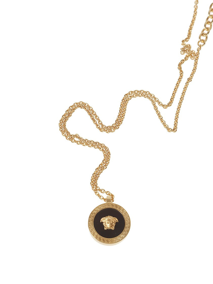 Versace Adjustable Chain Necklace With Medusa Charm And Gold-Tone Finish