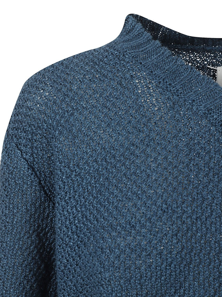 Maison Margiela Cropped Textured Knit Sweater