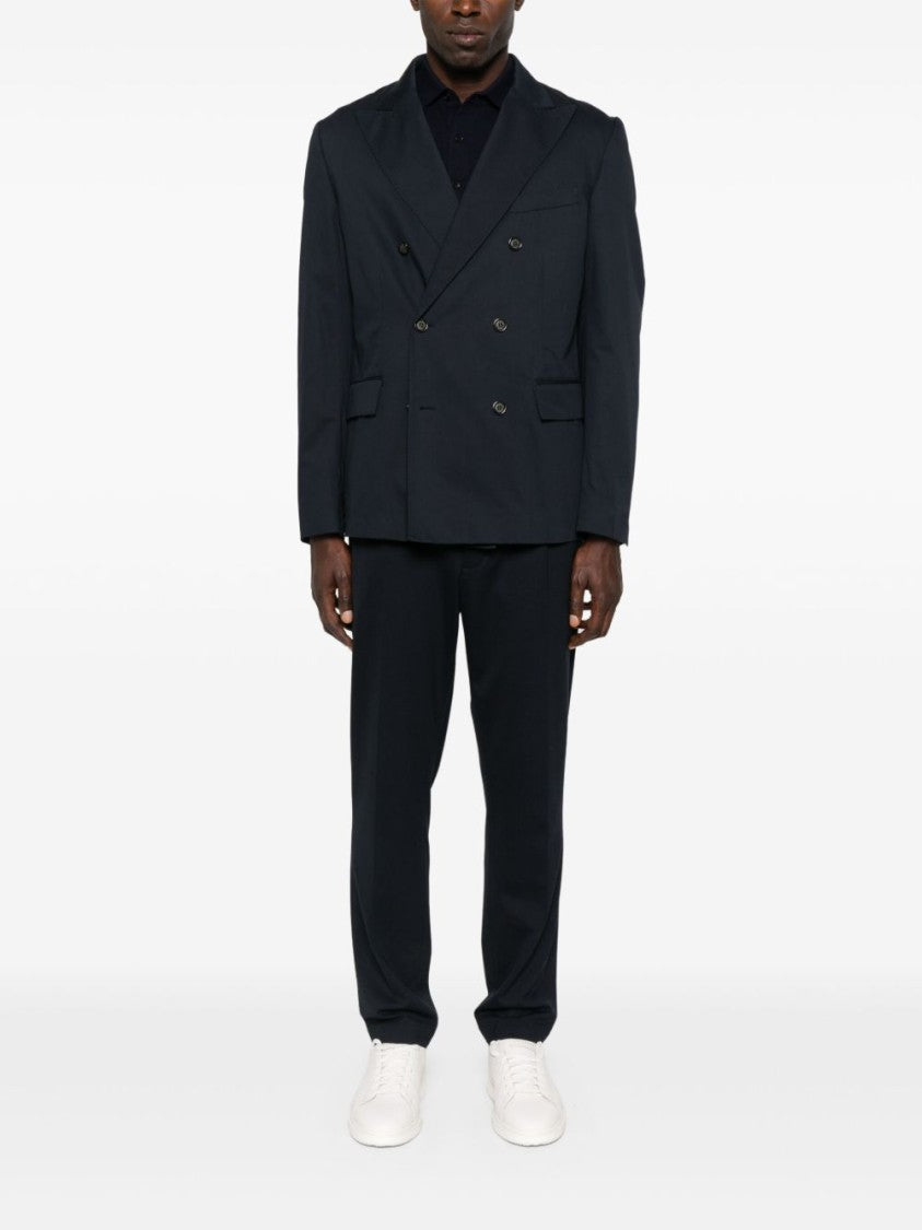 Paolo Pecora Double-Breasted Tailored Jacket With Sharp Lapels