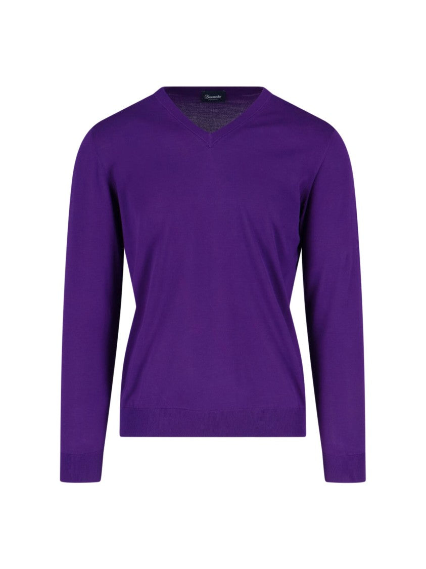 Drumohr V-Neck Sweater – Purple