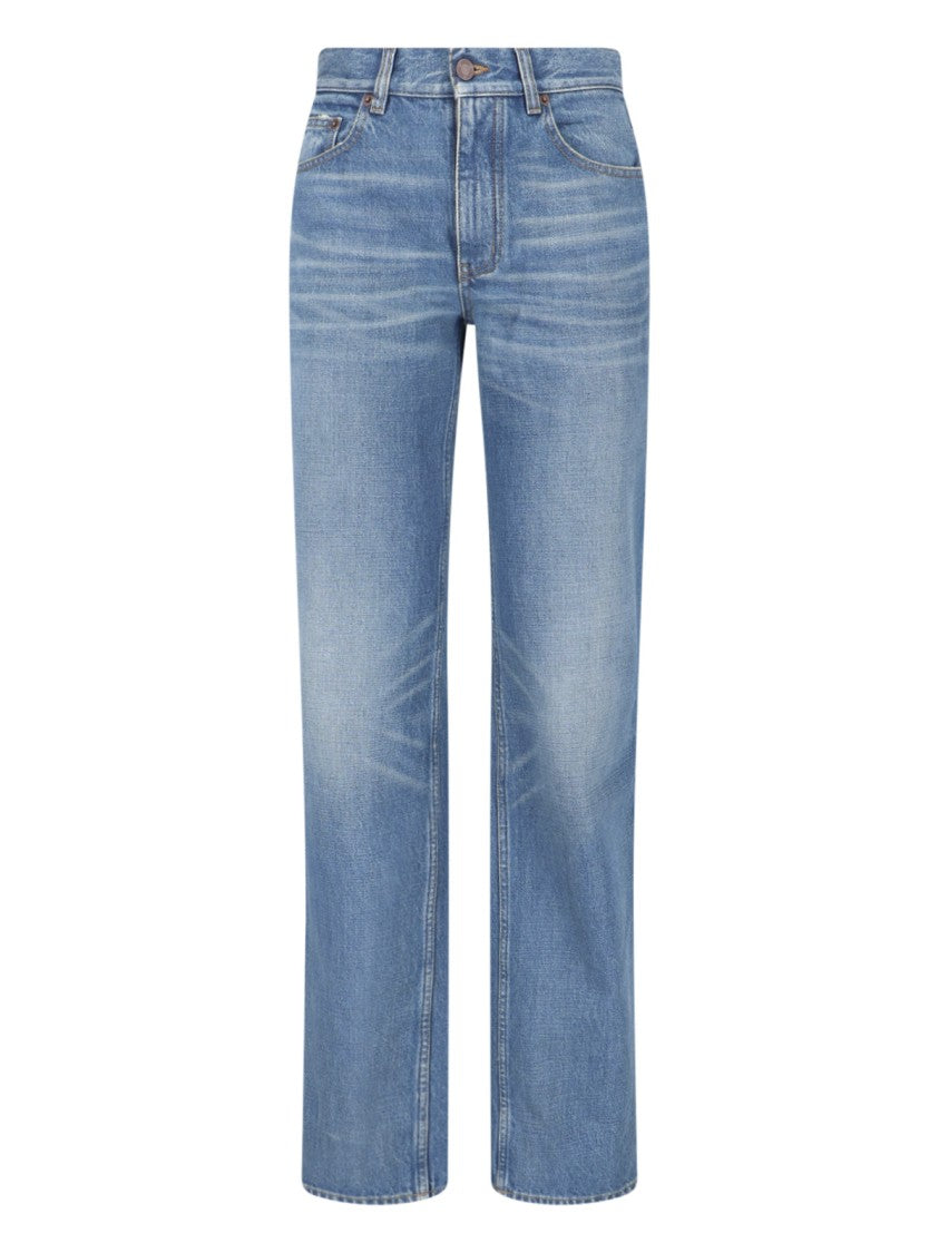Chloé Blue Mid-Rise Straight-Leg Denim Jeans